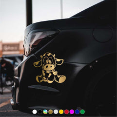 Baby Milk Cow Car Stickers Cartoon Animals Reflective Vinyl Stickers