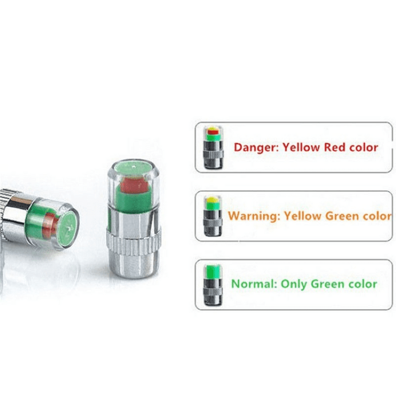 4pcs Car Tire Pressure Gauge Alarm Valve Cap Sensor