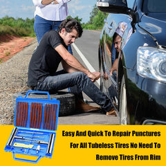 Car Tubeless Tire Repair Kit Puncture Repair Tools With Storage Box