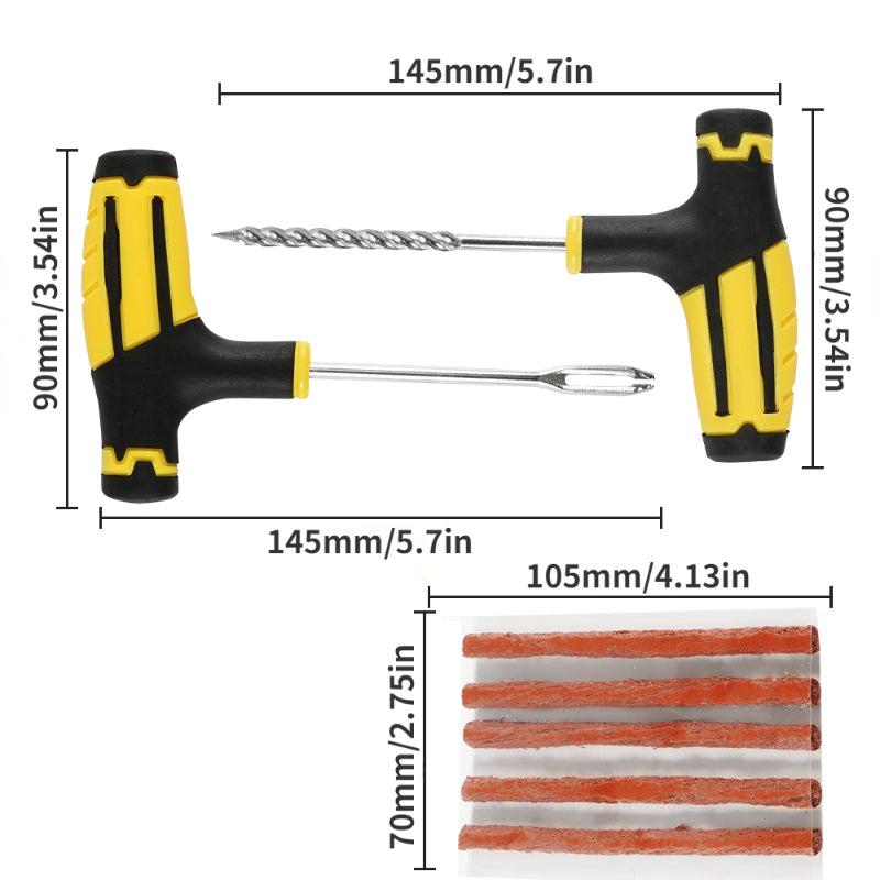 Car Tire Repair Tools Kit With Rubber Strips Tubeless Tyre Puncture Plug Set