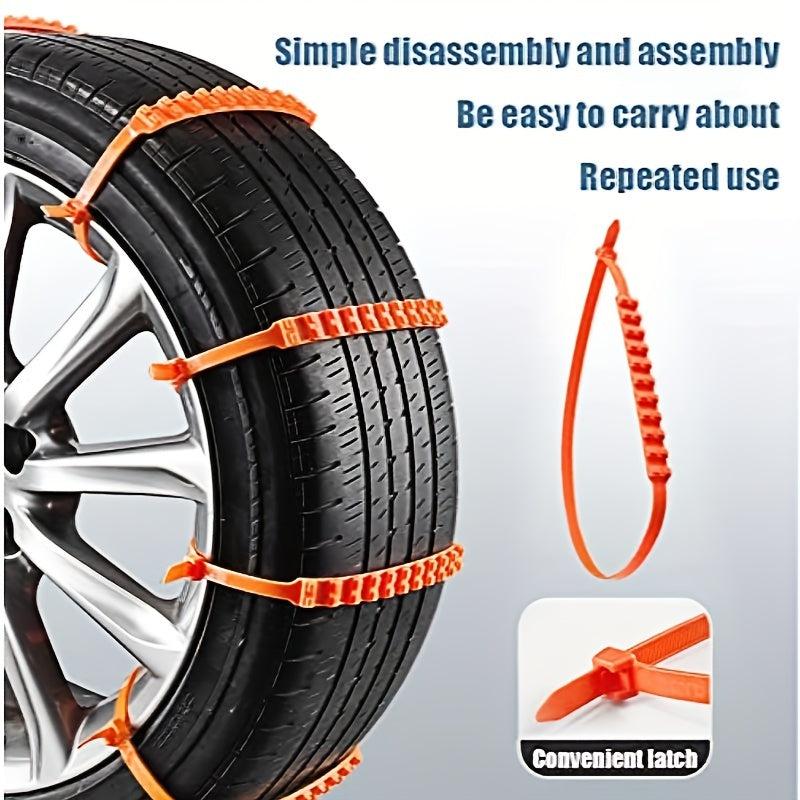 12pcs Snow Tire Chains Car Cable Tire Reusable Antiskid Mud Chains