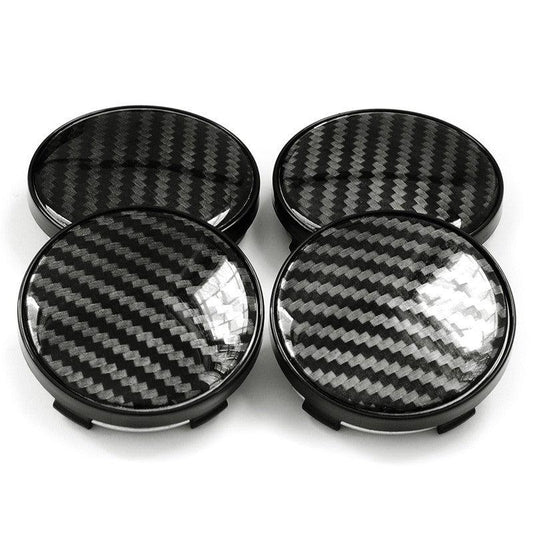 4pcs 60mm Aluminum Resin 3D Carbon Fiber Wheel Center Hub Cap