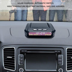 Solar Car Digital Clock Portable Car Thermometer Clock With Date