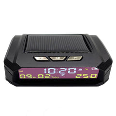 Solar Car Digital Clock Portable Car Thermometer Clock With Date