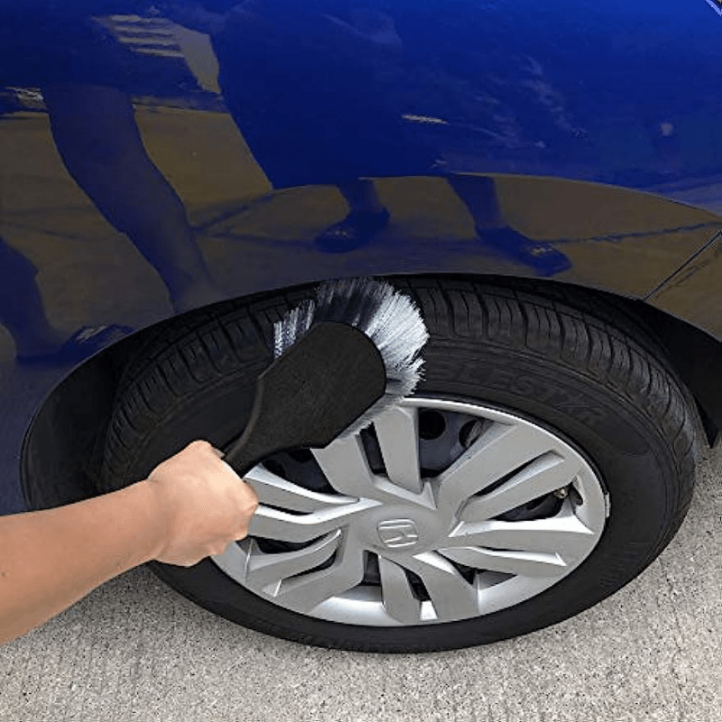 Soft Bristle Wheel & Tire Brush Short Handle Car Wash Tool