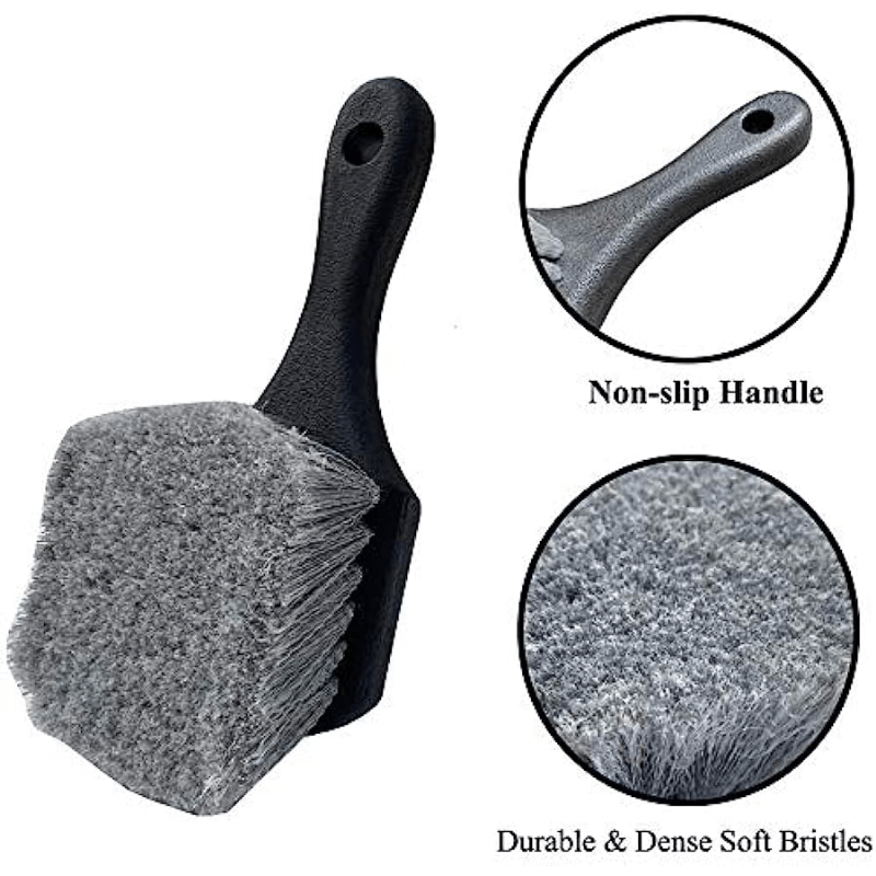 Soft Bristle Wheel & Tire Brush Short Handle Car Wash Tool