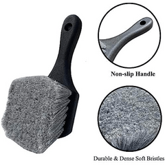 Soft Bristle Wheel & Tire Brush Short Handle Car Wash Tool