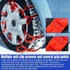 10pcs Snow Chain Emergency Winter Adjustable Skid Tire Chain for Most Cars Truck