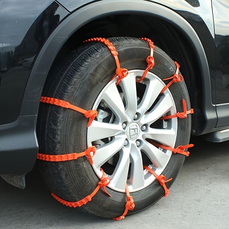10pcs Snow Chain Emergency Winter Adjustable Skid Tire Chain for Most Cars Truck