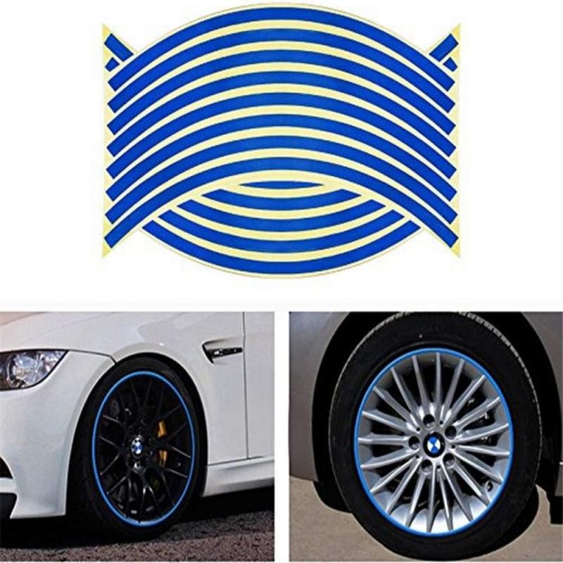 16 Pcs 18' Waterproof Motorcycle Wheel Rim Reflective Stickers