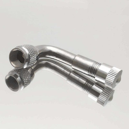 90 Degree Motorcycle Angle Bent Valve Adapter Tyre Tube Copper Silver