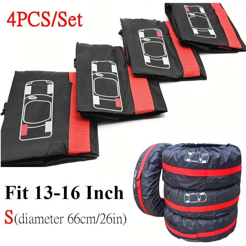 Waterproof 4pcs Set Spare Tire Cover Polyester Car Tires Storage Bag