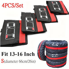 Waterproof 4pcs Set Spare Tire Cover Polyester Car Tires Storage Bag