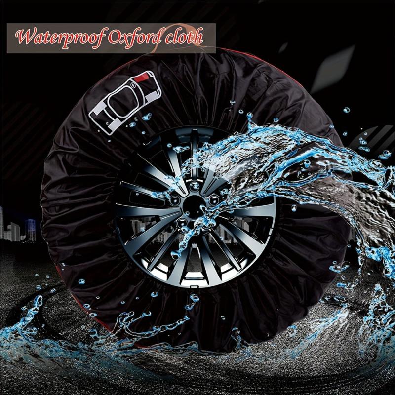 Waterproof 4pcs Set Spare Tire Cover Polyester Car Tires Storage Bag