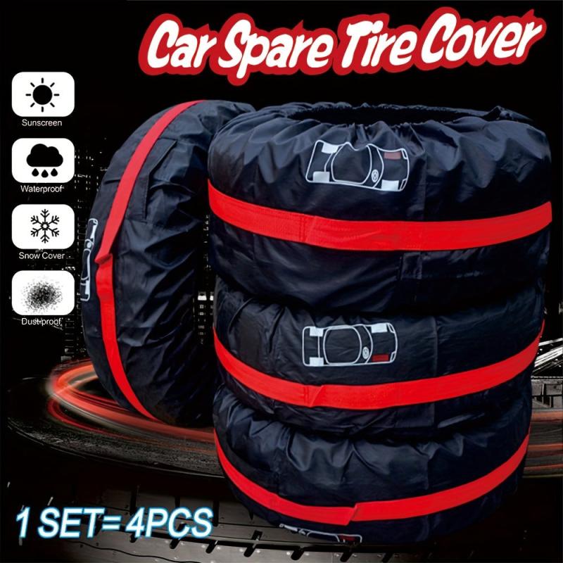 Waterproof 4pcs Set Spare Tire Cover Polyester Car Tires Storage Bag