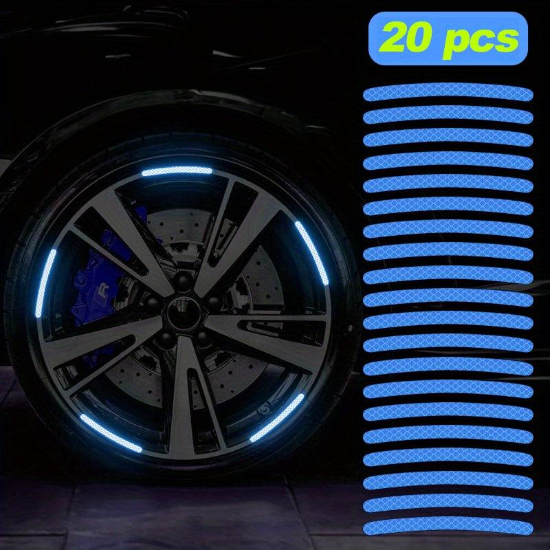 20pcs Colorful Luminous Light Wheel Reflective Stickers