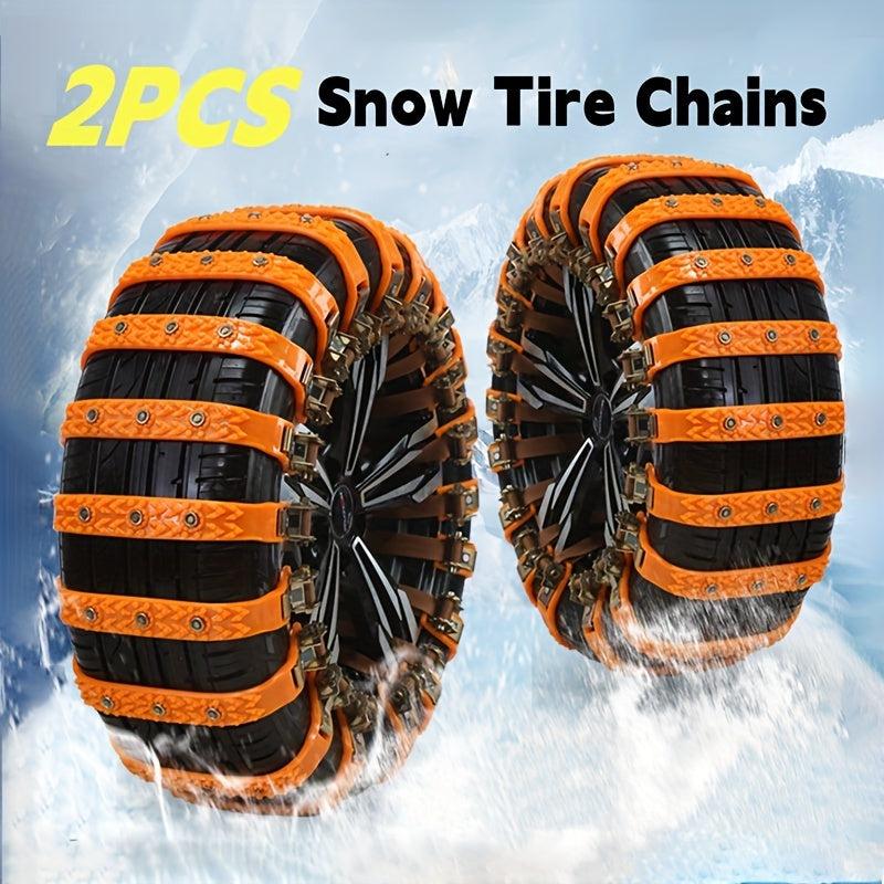 2pcs Snow Tire Chains Car Cable Tire Reusable Antiskid Mud Chains