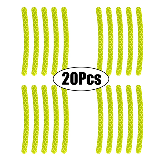 20Pcs Car Wheel Hub Reflective Stickers Tire Rim Safety Reflective Strip