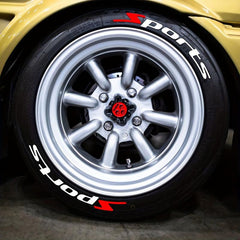 1pc SPORTS Car Tire Letter Stickers Tire Stickers Accessories Decals