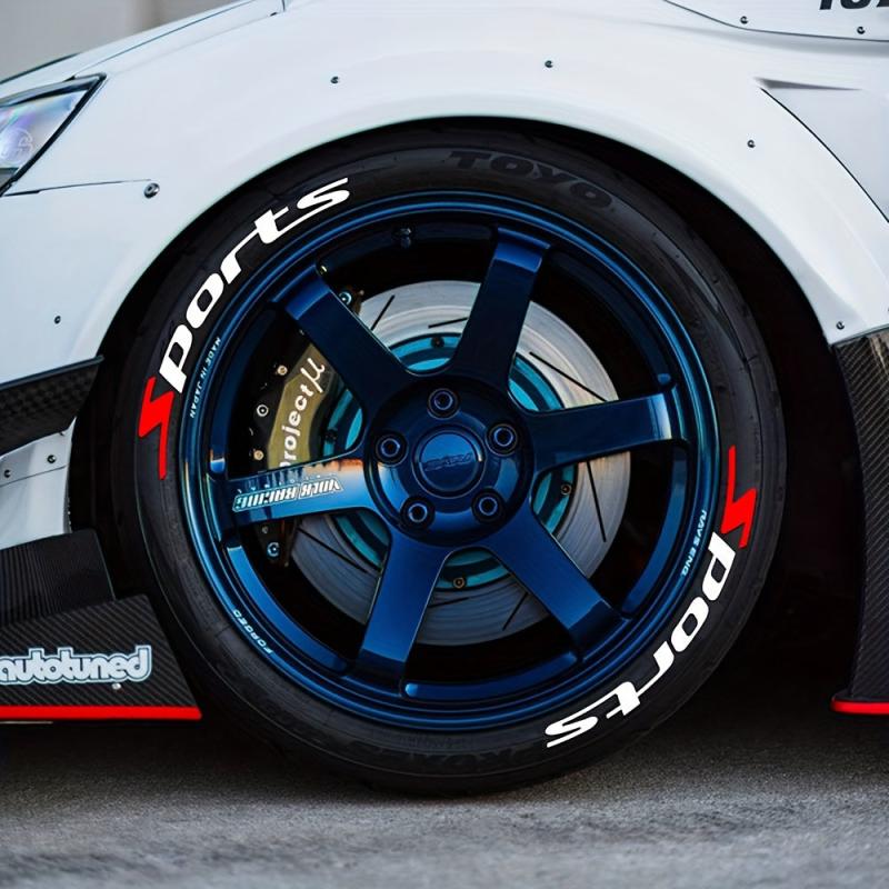 1pc SPORTS Car Tire Letter Stickers Tire Stickers Accessories Decals