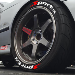 1pc SPORTS Car Tire Letter Stickers Tire Stickers Accessories Decals
