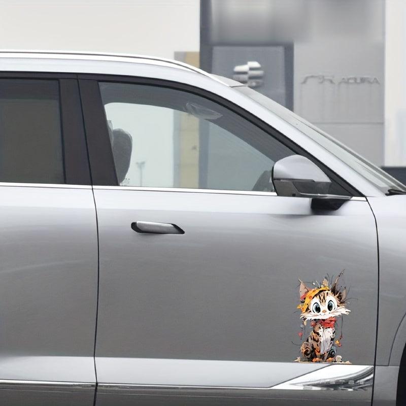 Cartoon Cat Stickers for Cars, Motorcycles, and More - Creative Painting Design