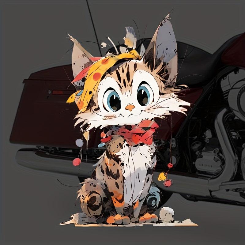 Cartoon Cat Stickers for Cars, Motorcycles, and More - Creative Painting Design