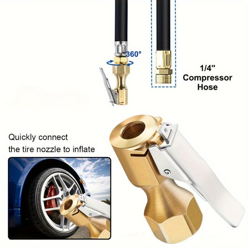 2pcs Open Flow Lock On Tire Chuck - Yellow