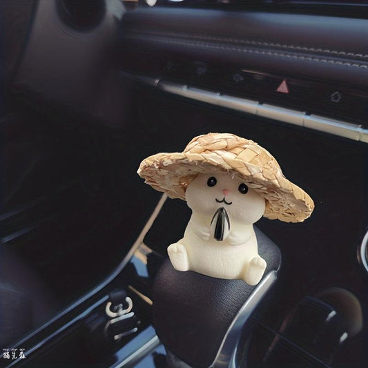 Little Hamster Eating Seed Car Decoration Center Console Doll