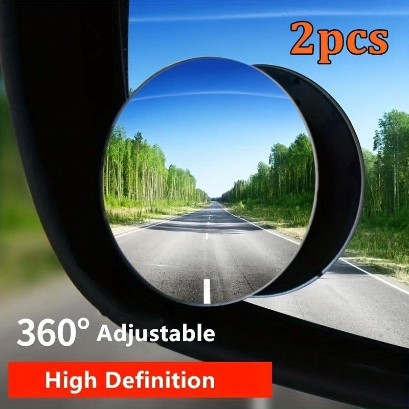 2pcs Car Blind Spot Glass Mirror 360 Degree Side Wide Angle Rearview Mirror