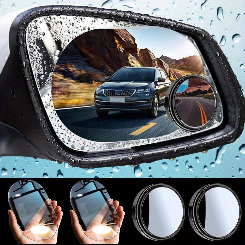 Car Rearview Mirror Waterproof Film Circular Angle Rearview Mirror