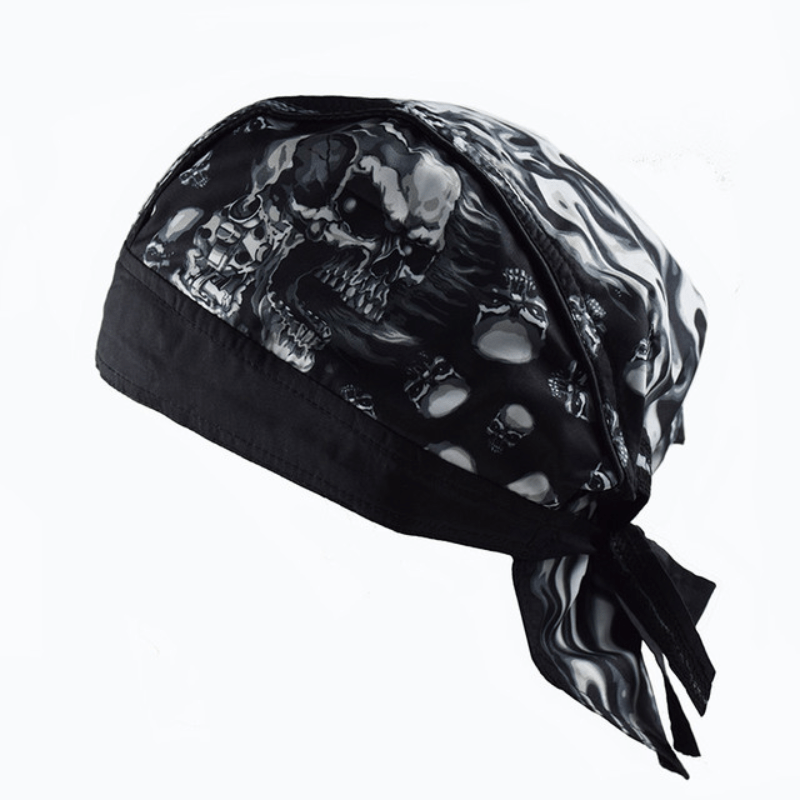 Retro Motorcycle Helmet Balaclava Men Skull Caps Sports Head Wrap Bandana