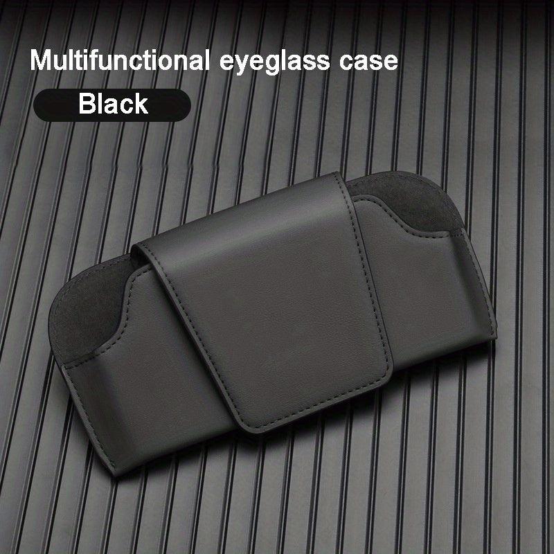 Car Sun Visor Glasses Clip Leather Storage Box