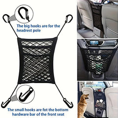 Car Mesh Organizer Seat Back Net Bag Barrier - Upgrade Stretch Length