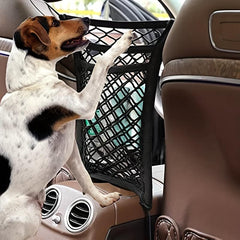 Car Mesh Organizer Seat Back Net Bag Barrier - Upgrade Stretch Length