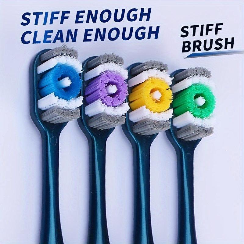 4pcs Adult Toothbrush Set Hard Bristle Lightweight and Portable