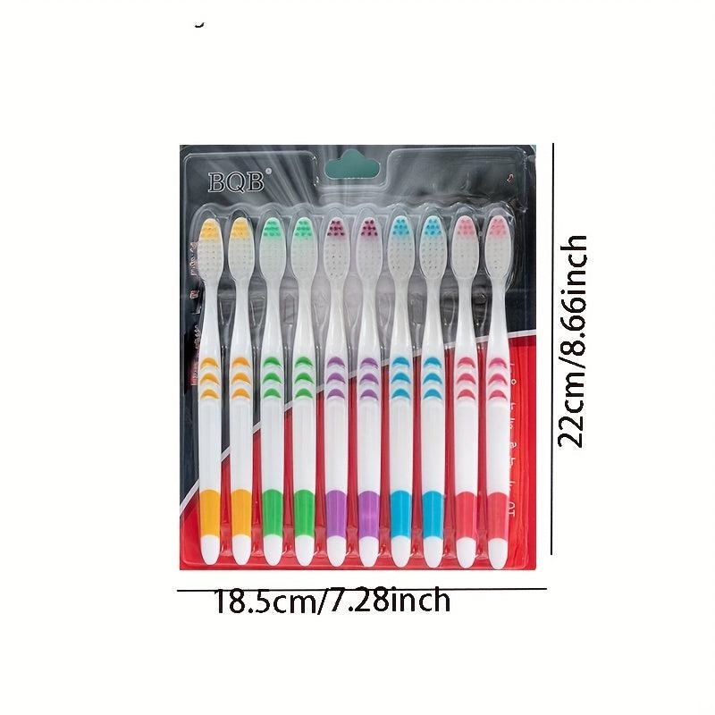 10pcs Double Ultra Soft Charcoal Toothbrushes Adult Teeth Brush
