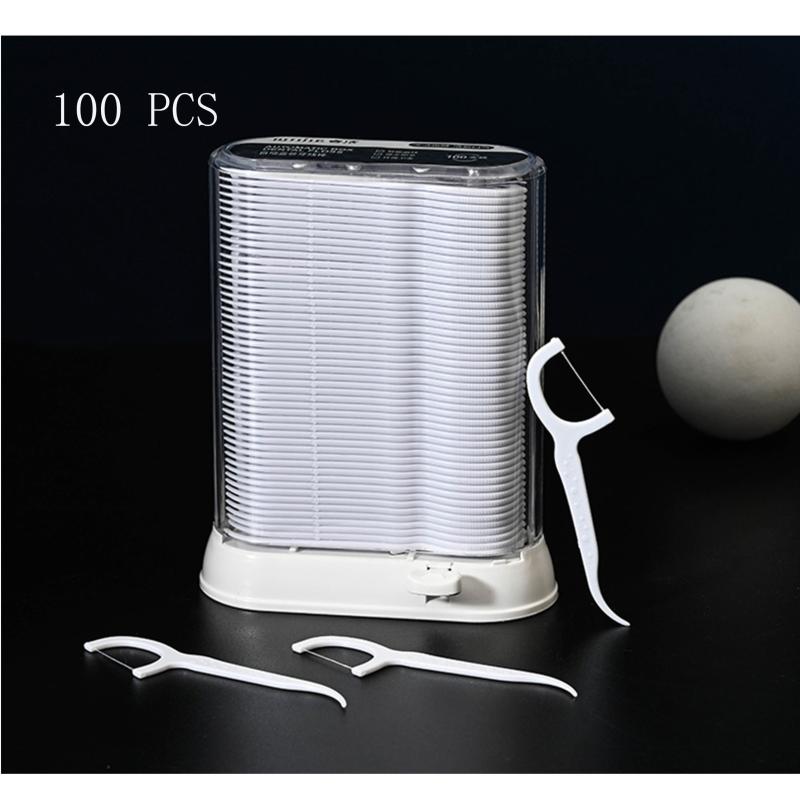 100pcs Bamboo Charcoal Dental Floss in Automatic Box