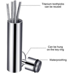 Titanium Steel Toothpicks Dental Floss Outdoor Camping