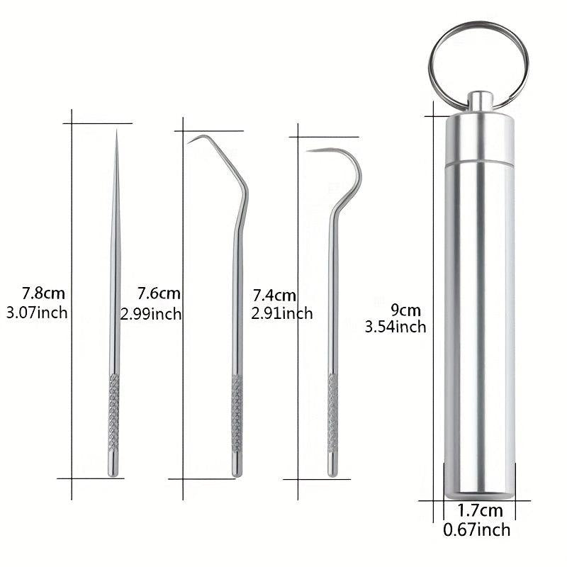 Titanium Steel Toothpicks Dental Floss Outdoor Camping