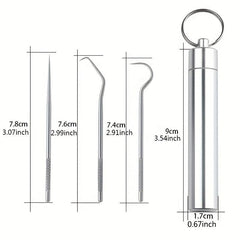 Titanium Steel Toothpicks Dental Floss Outdoor Camping