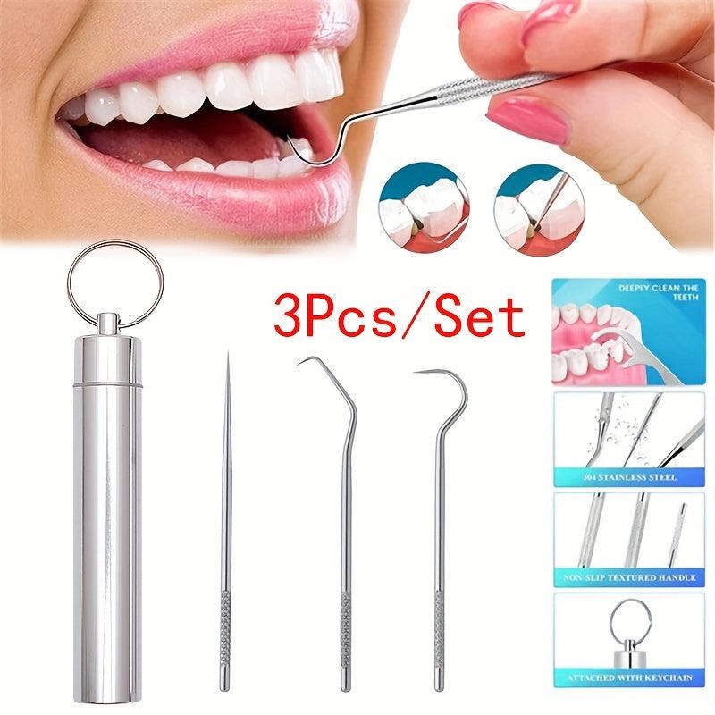 Titanium Steel Toothpicks Dental Floss Outdoor Camping