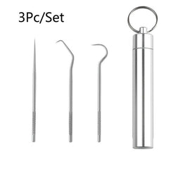 Titanium Steel Toothpicks Dental Floss Outdoor Camping