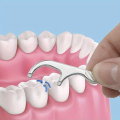 7pcs Stainless Steel Toothpick Dental Floss Set Portable Storage Tube