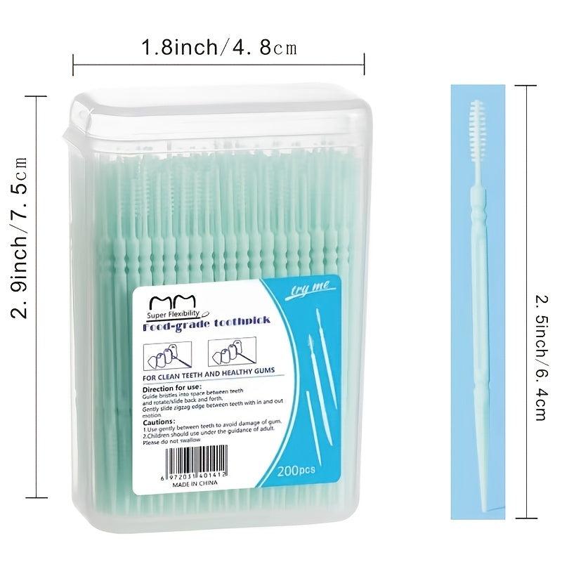 200pcs Double-Headed Dental Care Toothpick Floss