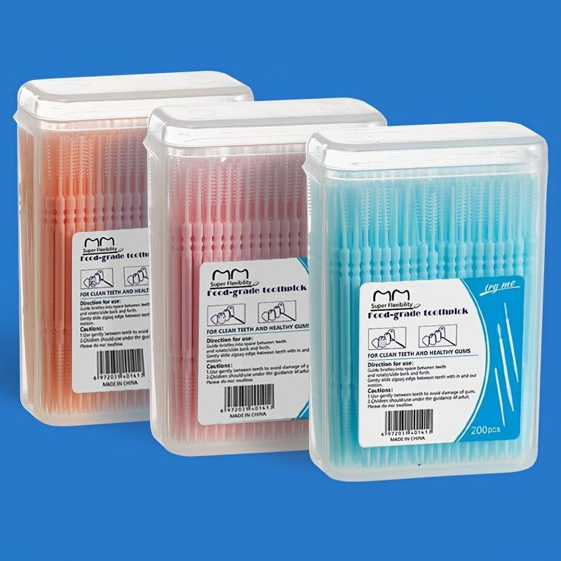 200pcs Double-Headed Dental Care Toothpick Floss
