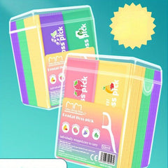 50pcs Colorful Fruit Flavored Floss & Toothpicks Pack