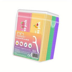 50pcs Colorful Fruit Flavored Floss & Toothpicks Pack