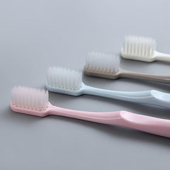 4pcs Japanese Style Bamboo Charcoal Toothbrushes for Travel & Home