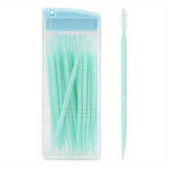 50pcs Portable Plastic Double Floss Toothpick for Oral Care